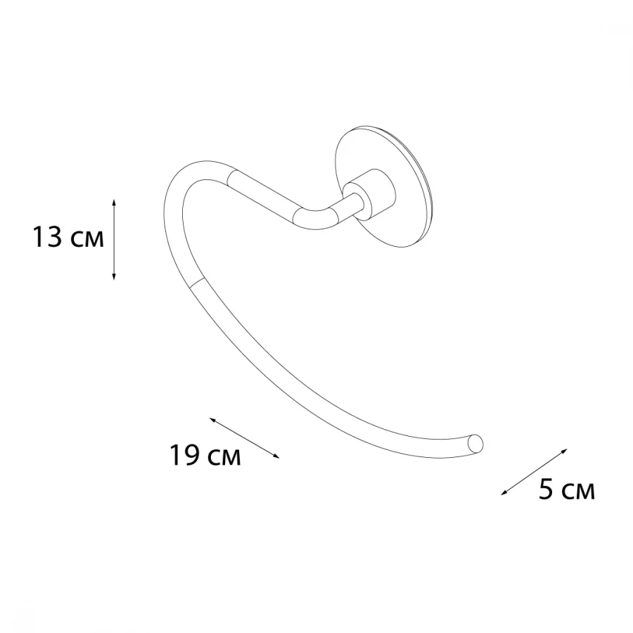 Полотенцедержатель Fixsen Round полукольцо FX-92111 18,6х12,4 см
