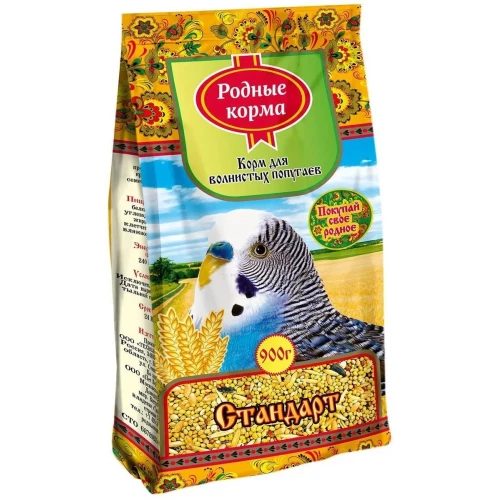Корм для волнистых попугаев Родные корма стандарт 1314632 900 г