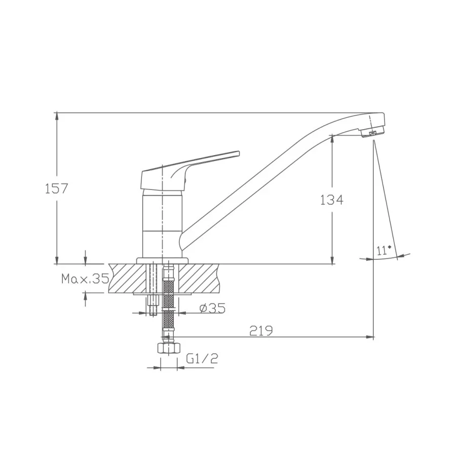 Смеситель для кухни Haiba HB4816