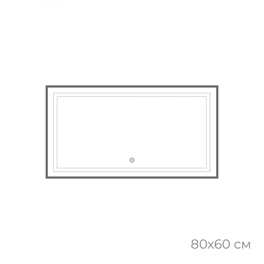 Зеркало Fixsen led с подсветкой прямоугольное графит FX-2080F 80х60 см