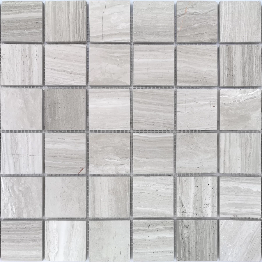 Мозаика из натурального камня LeeDo Ceramica Travertino Silver POL серый 30,5x30,5 см