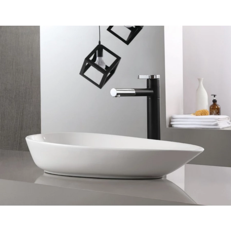 Раковина накладная Abber Bequem белая AC2117 59х36 см