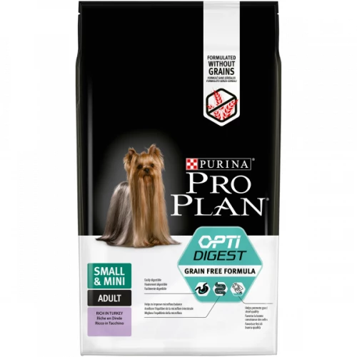 Сухой корм для собак мелких и карликовых пород ProPlan Grain Free Adult Small & Mini Sensitive Digestion с чувствительным пищеварением Индейка 7 кг