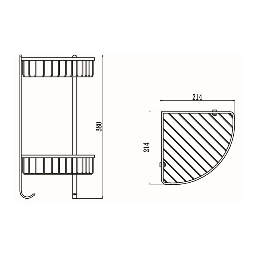 Полка решетка угловая двойная Savol S-002554