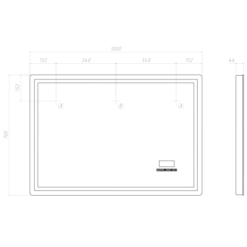 Зеркало Vigo Geometry Media voice 1000 050 100x70 см