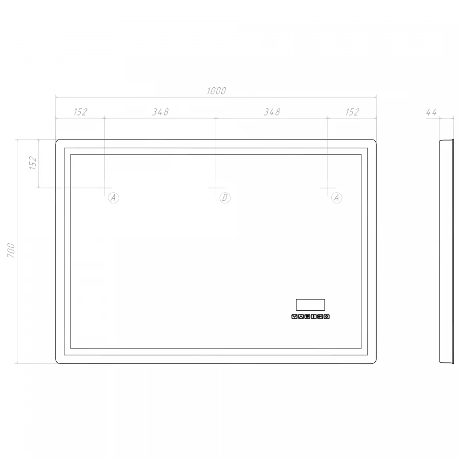 Зеркало Vigo Geometry Media voice 1000 050 100x70 см