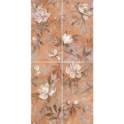 Панно Kerama Marazzi Магнолия 2 матовый оранжевый (компл. из 4-х шт.) 60х120 см