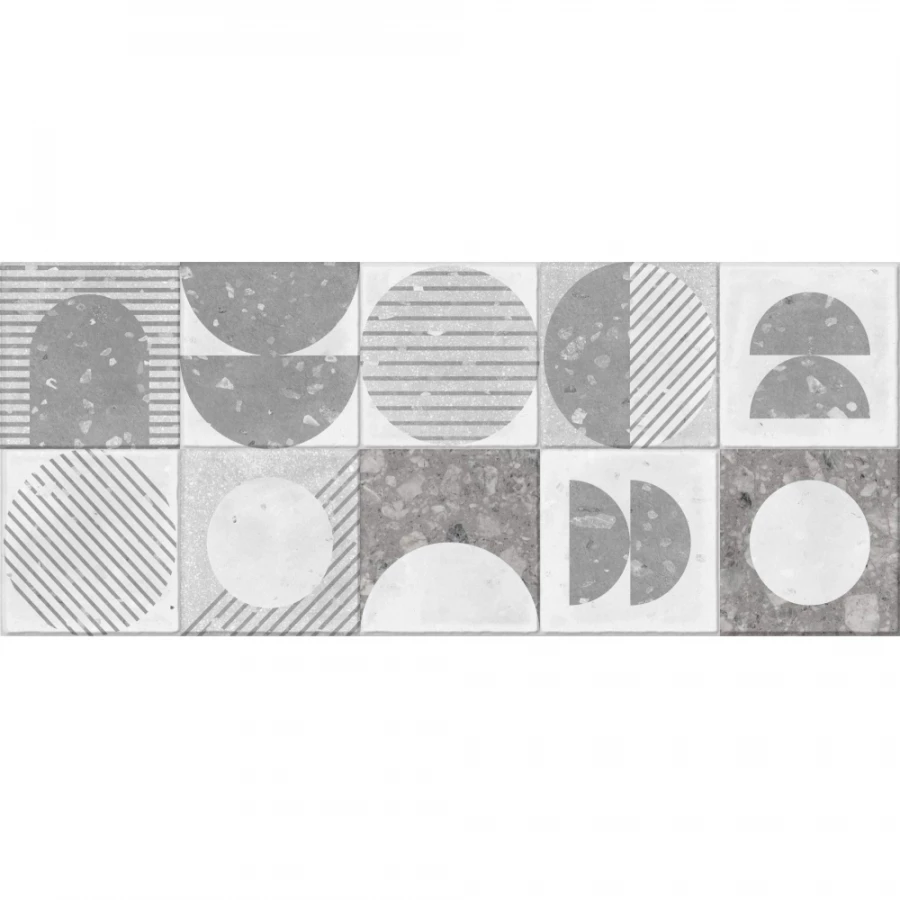 Плитка настенная Gracia Ceramica Lane grey серый 03 рельеф 010100001541 60х25 см