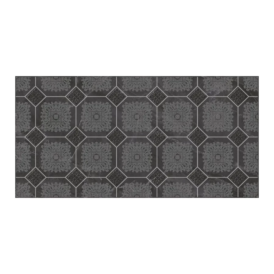 Декор Laparet Olimpus Grand чёрный 25х50