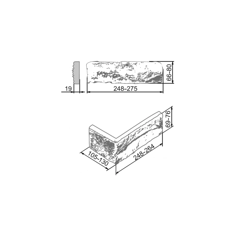 Декоративный камень углы Камелот Мюнхен серый 2312
