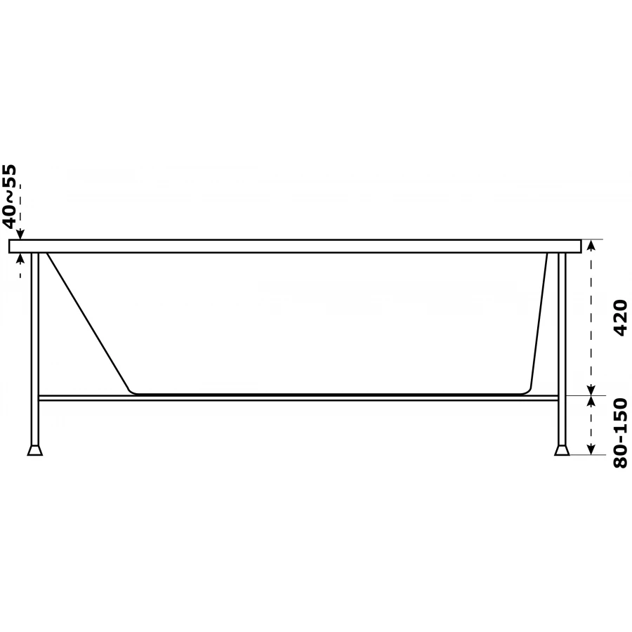 Ванна акриловая Azario Бали БАВ0003 170х70 см