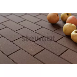 Тротуарная плитка Steingot Брусчатка Темно-коричневая (верхний прокрас, минифаска) 20*10*4 см