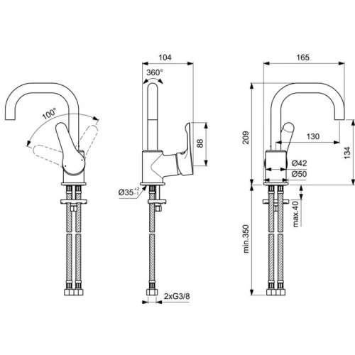 Смеситель для раковины Ideal Standard Alpha хром BC650AA
