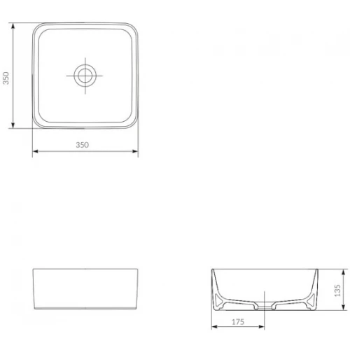 Раковина Cersanit на столешницу Crea 35 Square 64753