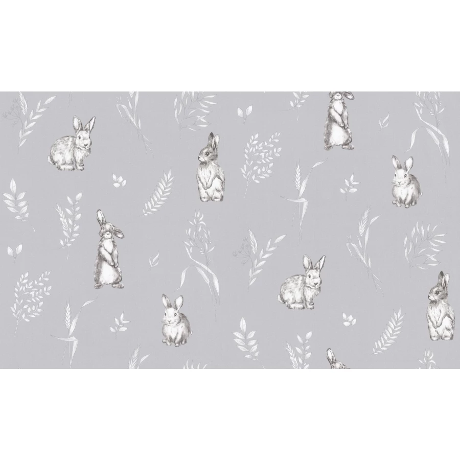 Обои флизелиновые VOG Collection Funny Bunny серые VV72059-41 1,06х10,05 м