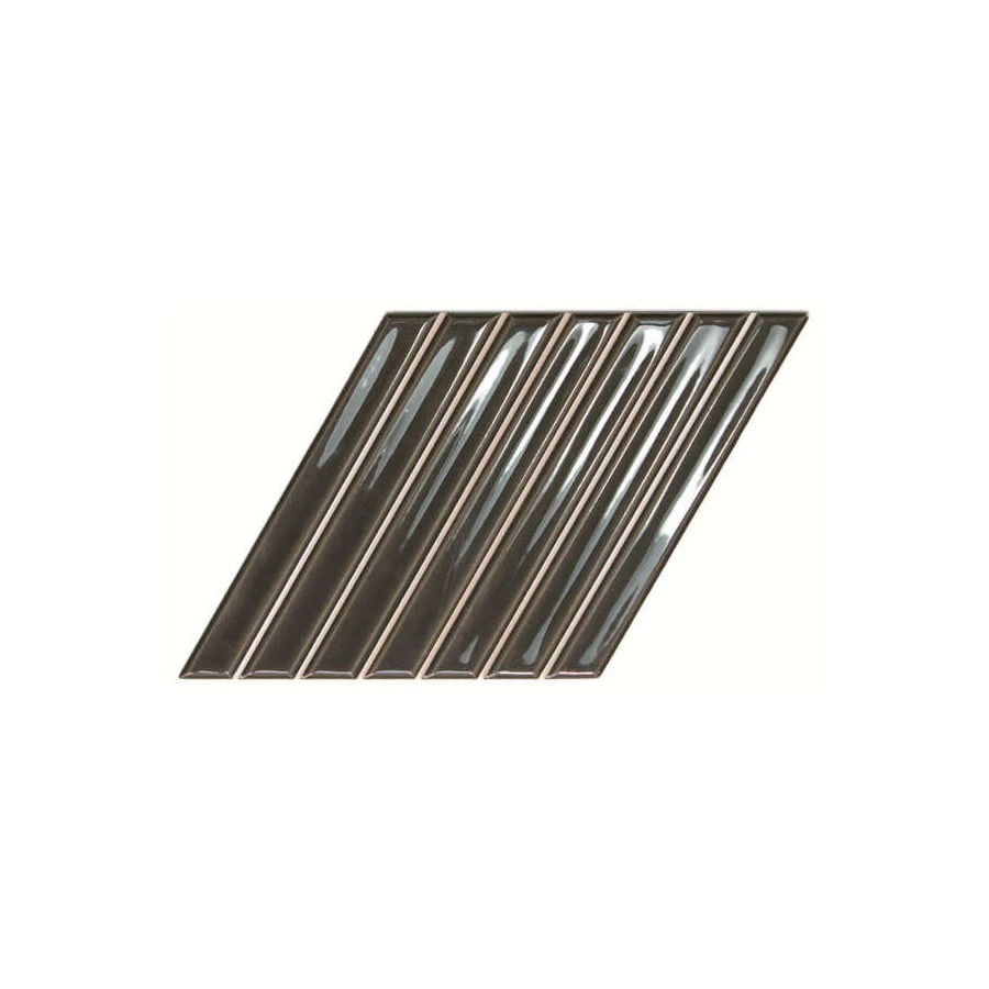 Плитка настенная WOW Spike Bars B Ebony глянцевая черная 135026 25,9х15 см