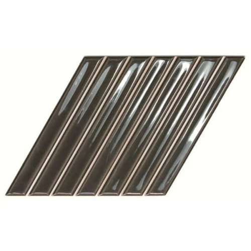 Плитка настенная WOW Spike Bars B Ebony глянцевая черная 135026 25,9х15 см