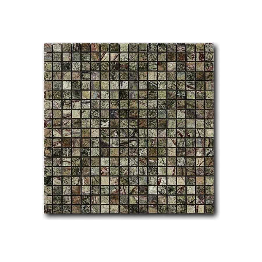 Мозаика из натурального камня Art&Natura Marble Mosaic Rain Forest Green 15x15 глянцевая зеленовато-серый mm-rainforestgreen 30,5x30,5 см
