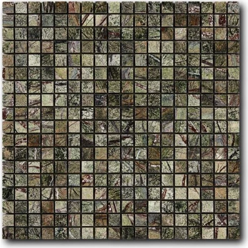 Мозаика из натурального камня Art&Natura Marble Mosaic Rain Forest Green 15x15 глянцевая зеленовато-серый mm-rainforestgreen 30,5x30,5 см