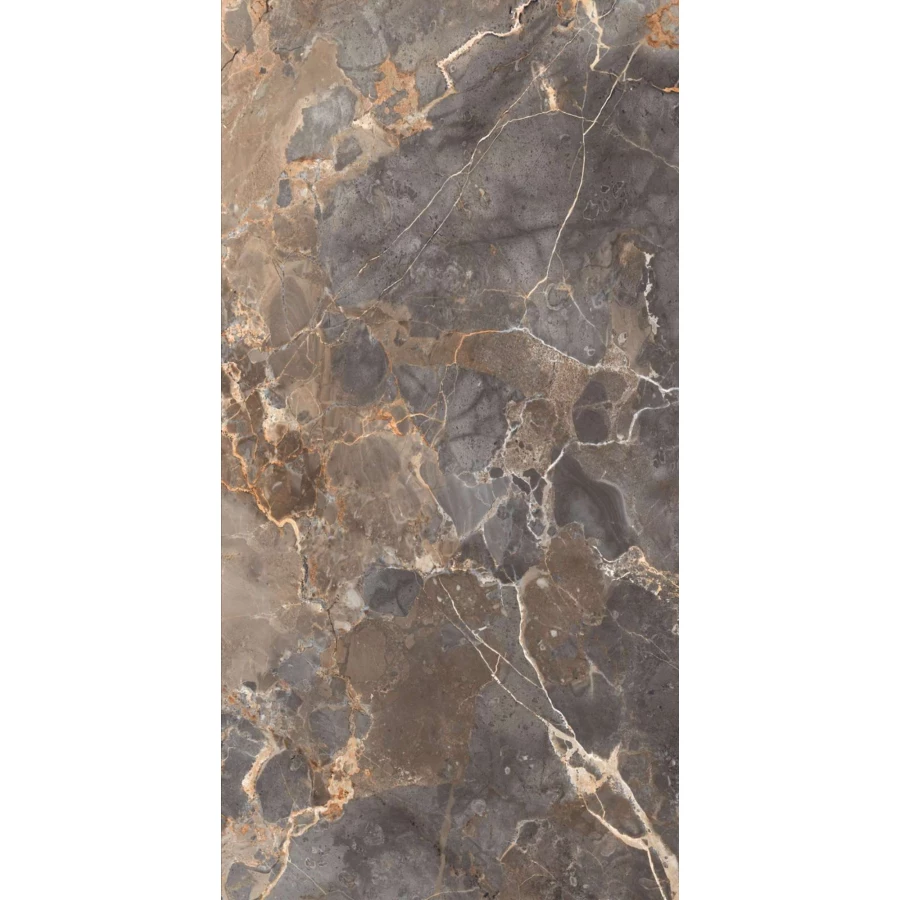 Керамогранит Arcadia Ceramica Imperial Nero Full Polished глянцевый серо-золотистый FP1005-A 120х60 см