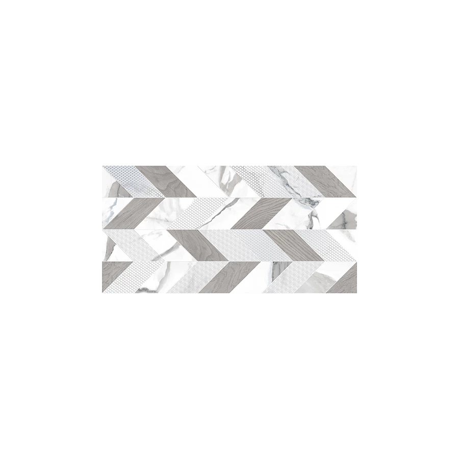 Керамическая плитка Kerlife Arabescato Bianco Mix 33 глянцевая серая 63х31,5 см