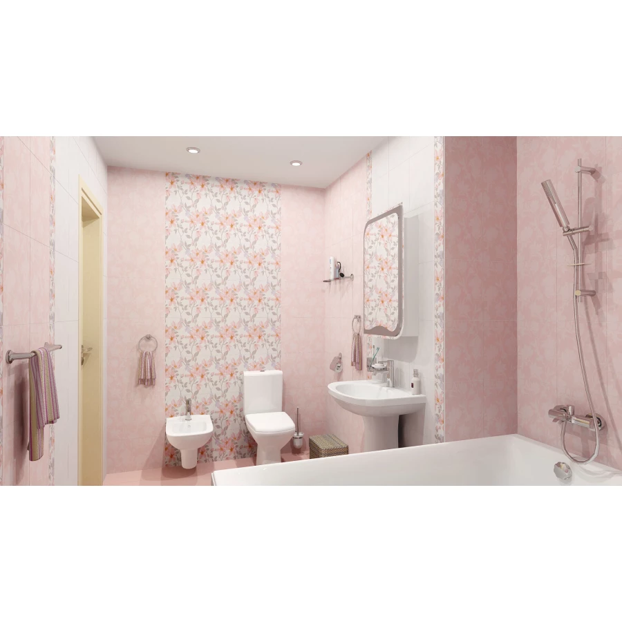 Плитка настенная Lasselsberger Ceramics Натали Флауэр розовая 1034-0172 33х25 см