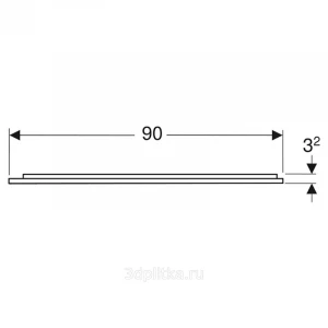 Зеркало с подсветкой Geberit Option Plus с прямым и непрямым освещением B 90 см H 70 см Серебристые оттенки Матированный алюминий 502.783.00.1