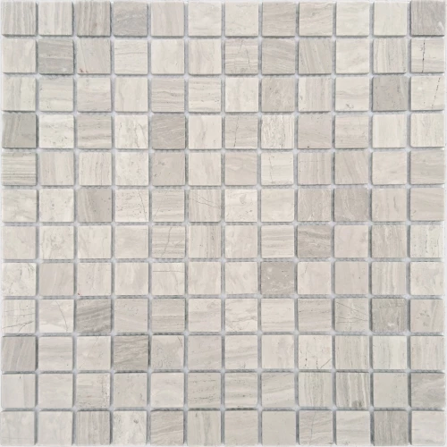 Мозаика из натурального камня Caramelle Mosaic Travertino Silver MAT серый 29,8x29,8 см