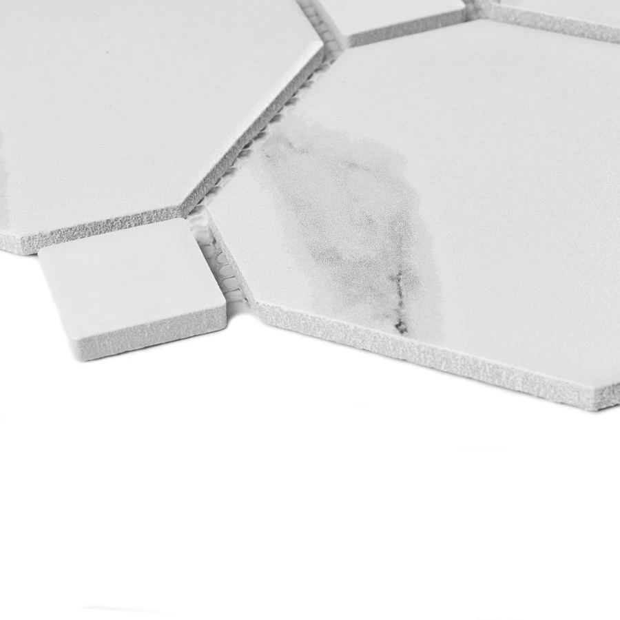 Мозаика Bonaparte Керамогранитная мозаика Tango 95х95 и 25х25 матовая белая 30х30 см