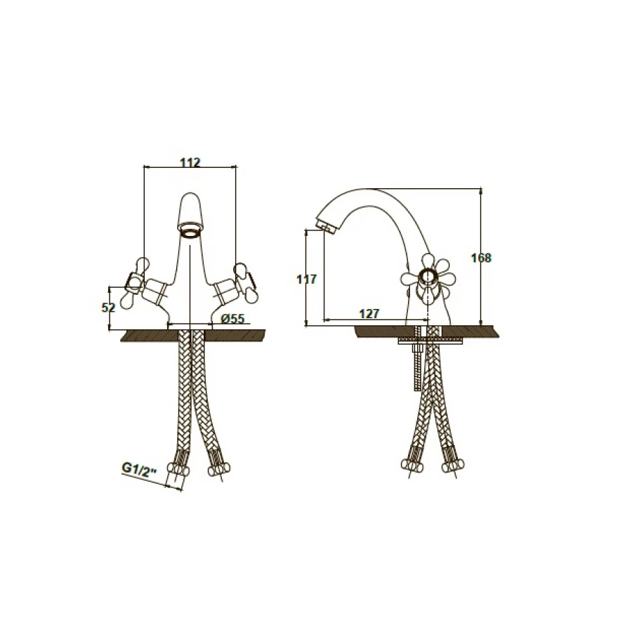 Смеситель для раковины Kaiser Carlson Style 44311 хром