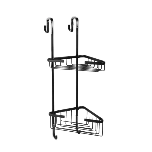 Полка Fixsen для душевой кабины угловая двухэтажная черная латунь FX-853B-2