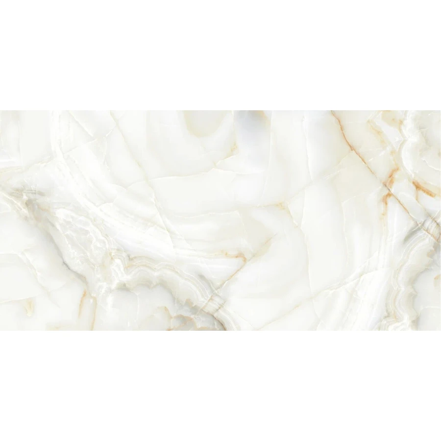 Керамогранит Planet Ceramics UKSL 2417 глянцевый с золотом белый 120х60 см