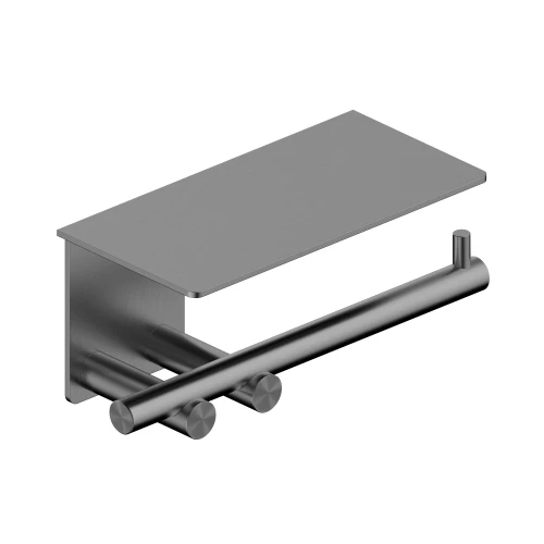 Бумагодержатель с полкой Abber Osten 316 брашированная оружейная сталь AA1830BGG