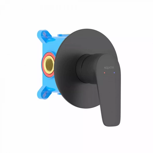 Смеситель Aquatek Бетта для душа внешняя и скрытая часть матовый черный AQ1166MB