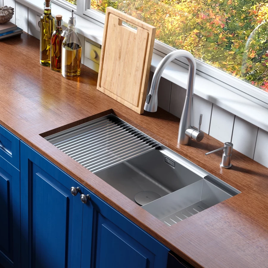 Кухонная мойка Lemark Tabaga 820 прямоугольная из нержавеющей стали с аксессуарами в комплекте сталь 9937133