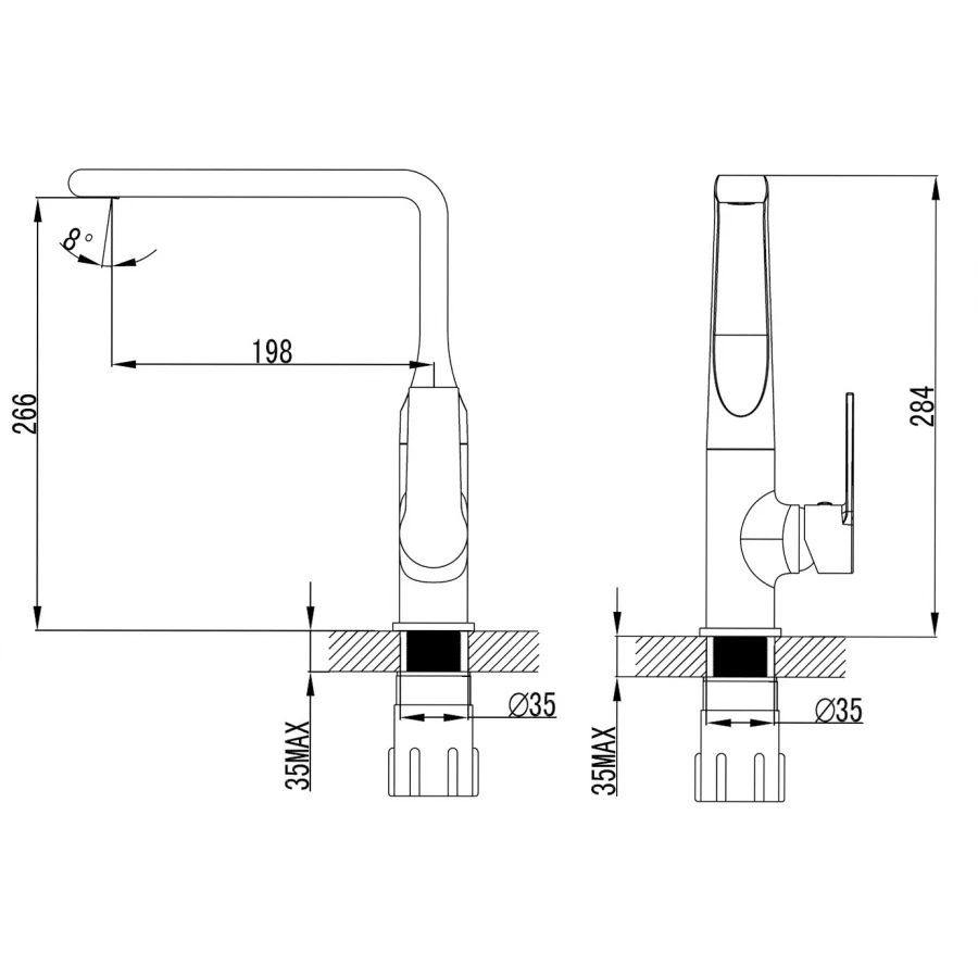 Смеситель для кухонной мойки Azario Faro керамический картридж хром AZ-PS56459C