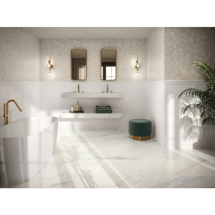 Плитка настенная Ape Ceramica Bellagio Dec Varenna Avorio Rect матовая бежевая A041906 120х60 см