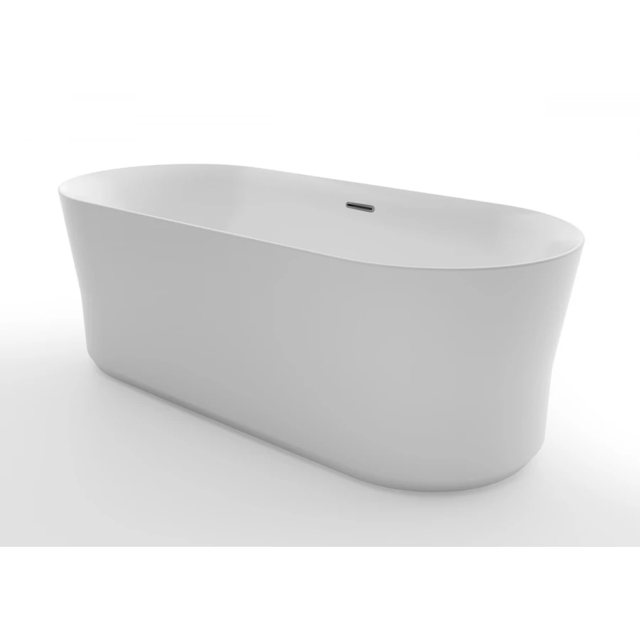 Ванна акриловая Azario Kenston свободностоящая в комплекте с сифоном и металлической рамой KEN17080 170х80х60 см