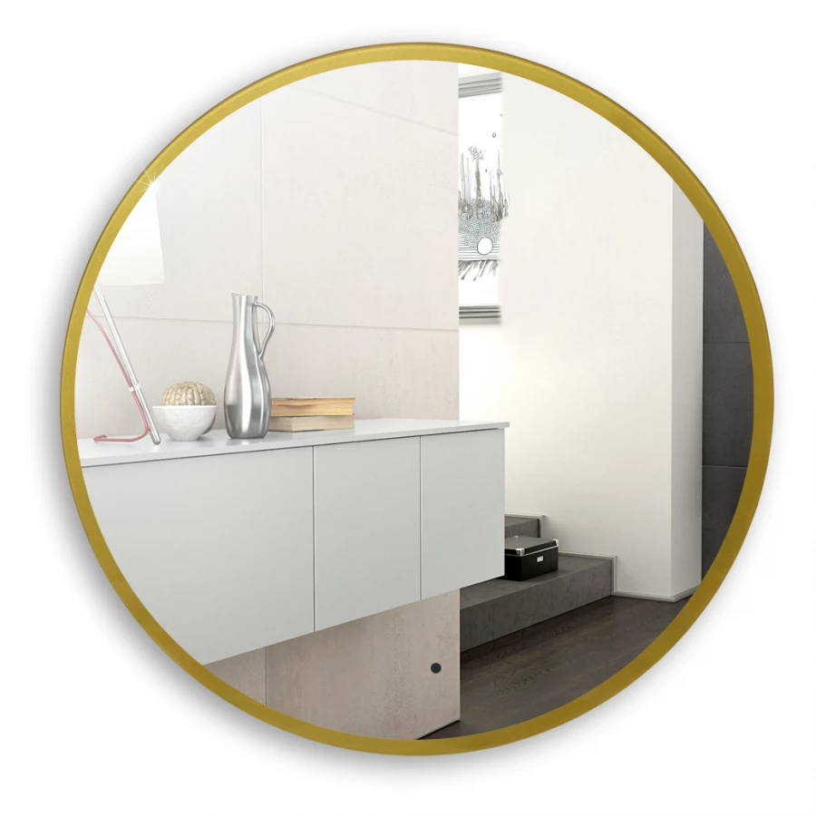 Зеркало Azario Monaco-gold бесконтактный сенсор золотая рамка LED-00002767 d100 см