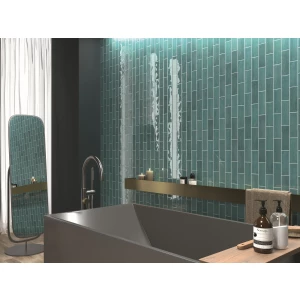 Керамогранит Monopole Artisan Turquoise 002590 глянцевый бирюзовый 15x5 см