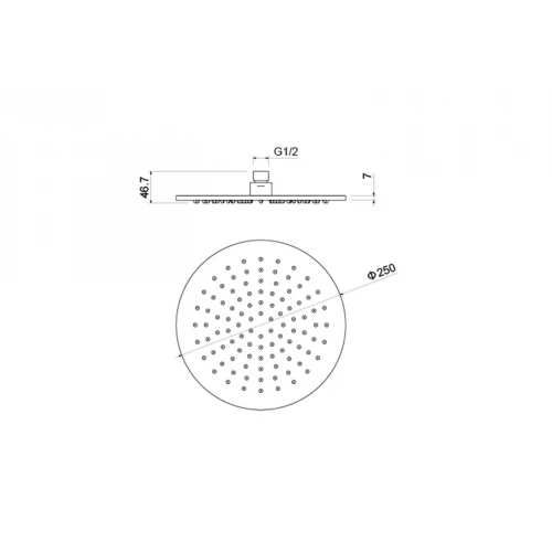Круглый верхний душ Aquatek AQ2077CR 250*7 мм