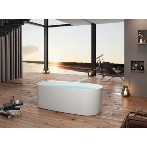 Ванна акриловая пристенная Aquatek Прима В комплекте со сливом и ножками Цвет белый глянцевый AQ-1115780 170х80х58 см