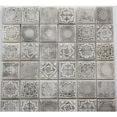 Мозаика из натурального камня Art&Natura Equilibrio 48x48 глянцевая серая 3641C 30х30 см