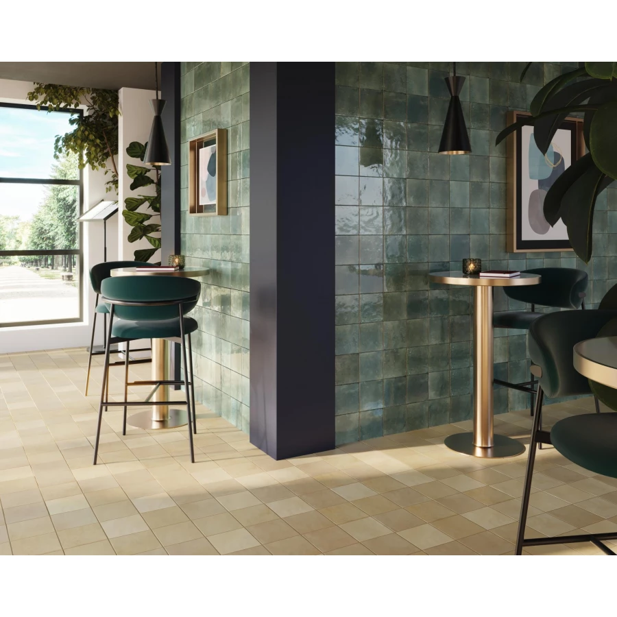 Керамогранит Dune Ceramica Agadir Selva глянцевый зеленый 188575 14,7х14,7 см