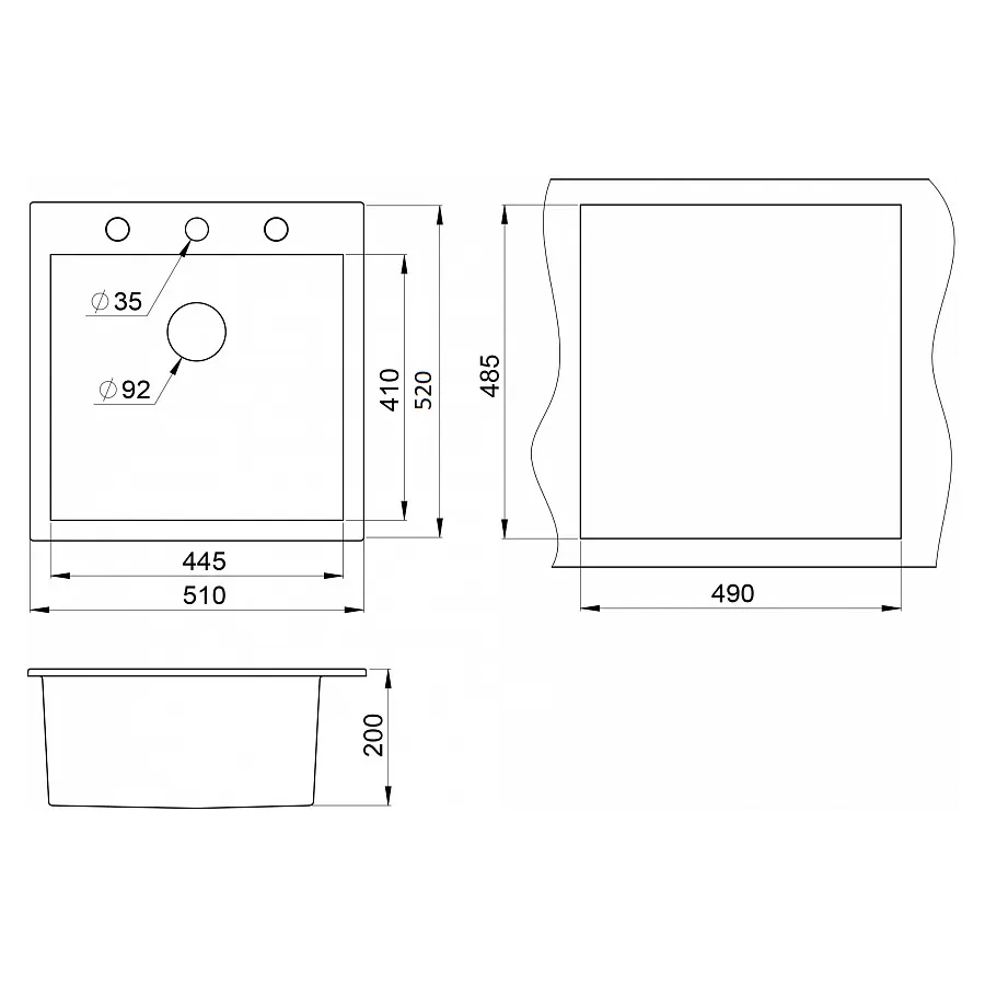 Кухонная мойка Granula 5102 турмалин