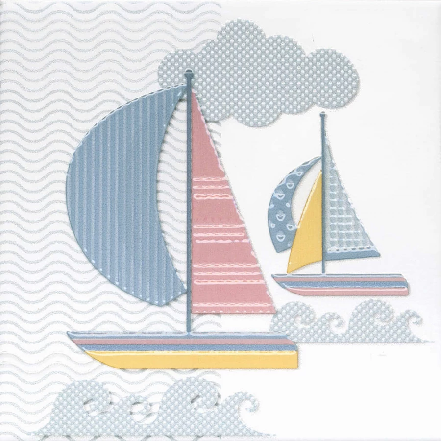 Декор Kerama Marazzi Бон Вояж Парусник полуматовый голубой VT/A377/5009 20x20 см