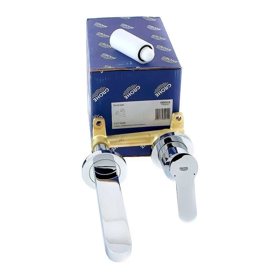 Смеситель для раковины Grohe BauEdge на 2 отверстия 20474000