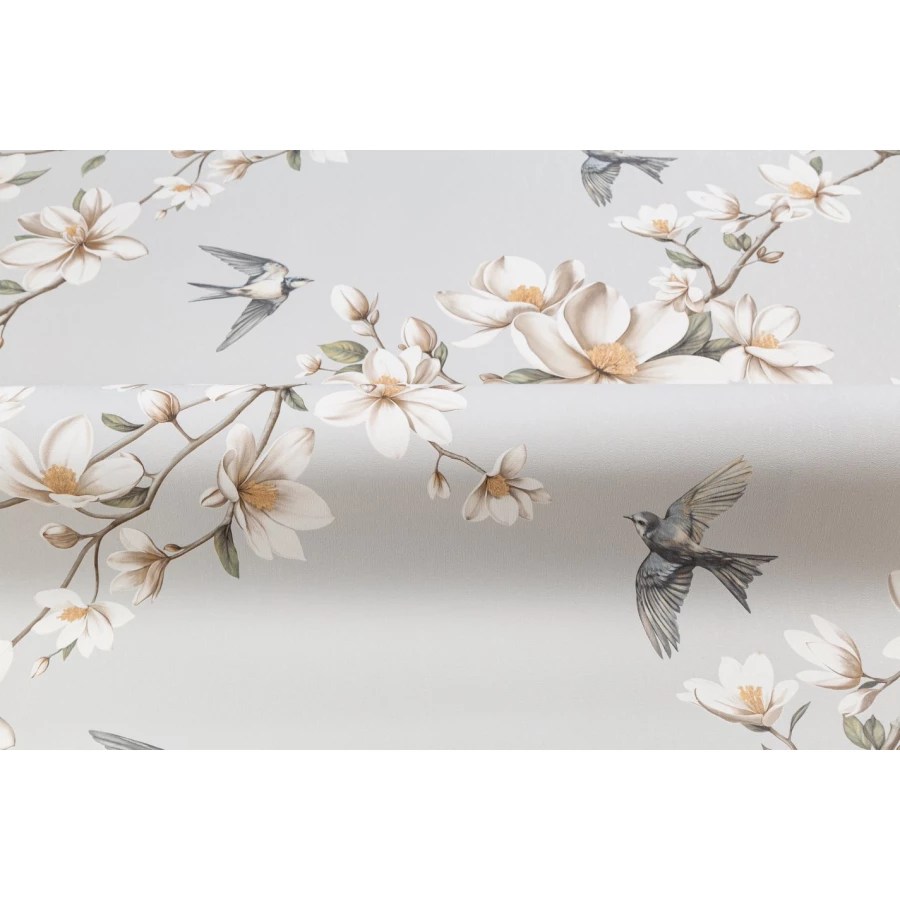 Обои флизелиновые Palitra Life Magnolia серые PL72535-14 1,06х10,05 м