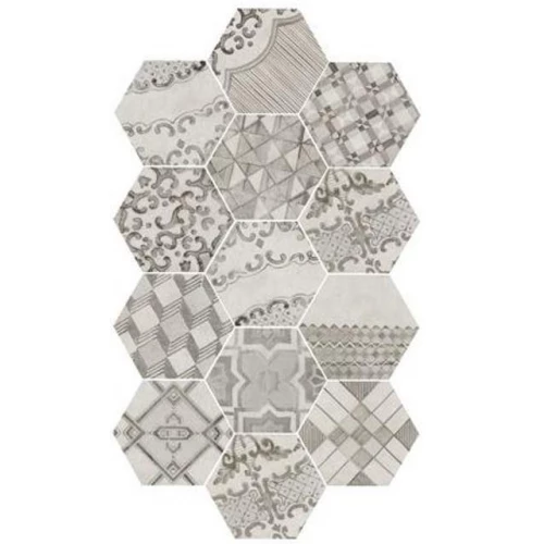 Керамогранит Marazzi Decoro Cementine Freddo серый 21х18,2 см