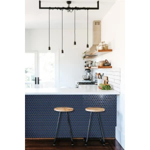 Мозаика Bonaparte Керамогранитная мозаика Round midnight blue 28х28 синяя 33х31,2 см